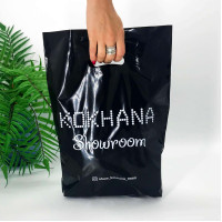 Torba typu marketka z nadrukiem, 30х40(+3)см, 50 µm, czarny, LDPE błyszcząca