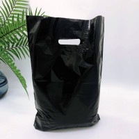 Die Cut Handle plastic bag, 30х40(+3)см, 51µm, (100 pieces), black, LDPE food packages