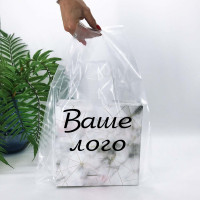 Torba typu koszulka z nadrukiem, 40(2х11)х55см, 51 µm, LDPE błyszcząca, przezroczysta