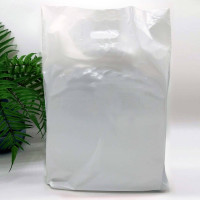 Die Cut Handle plastic bag, 40х50(+3)см, 51µm, (100 pieces), white, LDPE food packages
