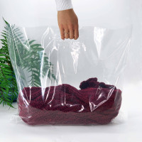 Die Cut Handle plastic bag, 58х48(+3)см, 55 µm, (100 pieces.) transparent, LDPE food packages