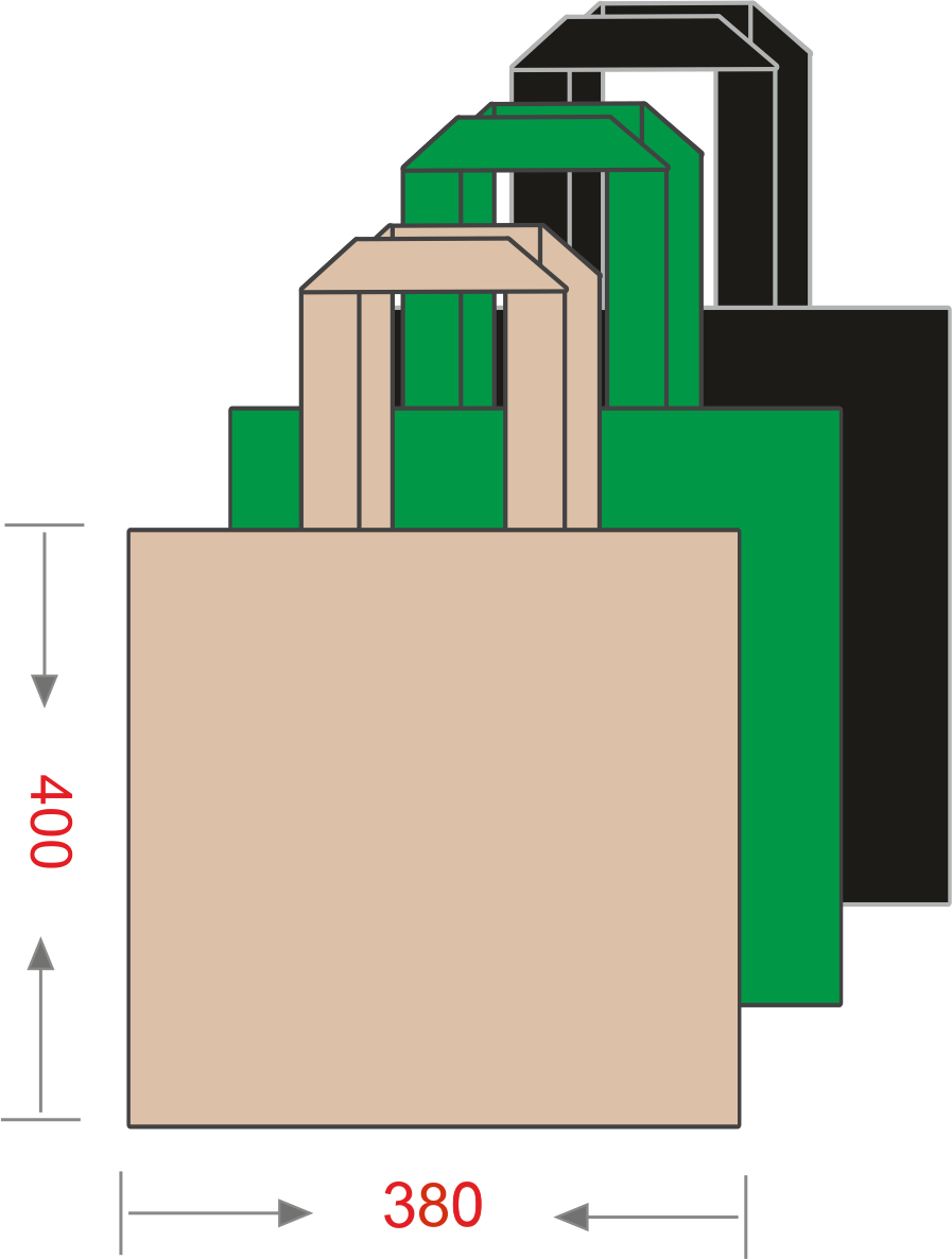 Eco-bag from spunbond without print 38×40 cm, 80 g/m Chernigov Package - Photo Сумка 40х38