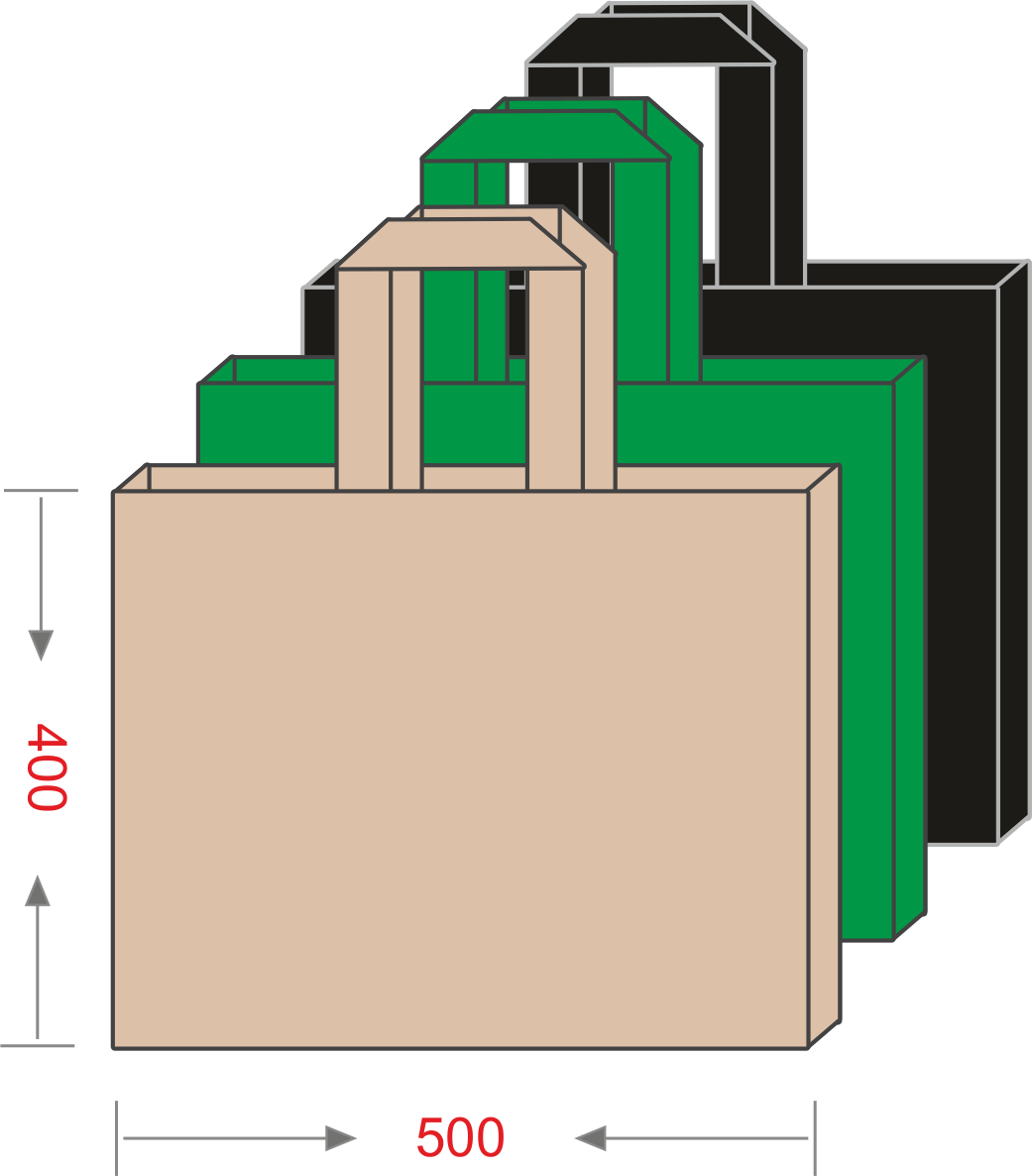 Eco-bag from spunbond without print 50×40 cm, 80 g/m Chernigov Package - Photo Сумка 40х50