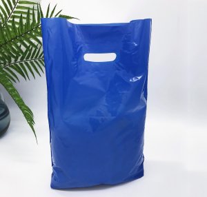 Patch handle bag 300*400 mm, without printing, LDPE A6, BLUE -Chernigov Package - Фото 30х40_синий