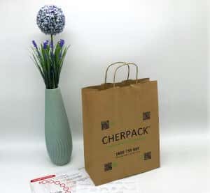 Бурый крафт пакет с логотипом 250*320, 90 г/см -Chernigov Package - Фото Бурый мал