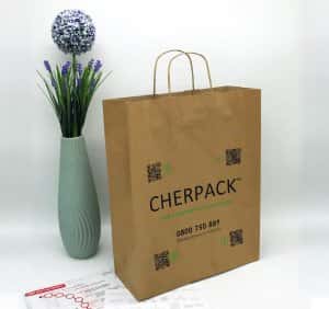 Бурый крафт пакет с логотипом 320*400, 90 г/см -Chernigov Package - Фото Бурый сред
