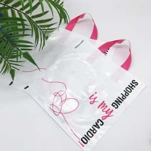 Loop Handle plastic bag “Shopping is my cardio” 30x30cm -Chernigov Package - Фото 1591016067737667