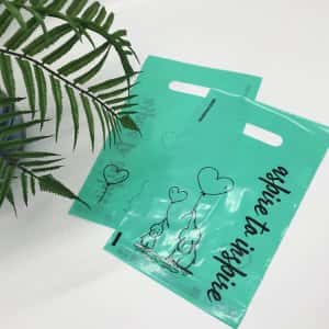 Die cut handle bag “Aspire to inspire” 20х30cm, tiffany -Chernigov Package - Фото handled_IMG_4176