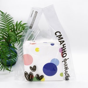 T-Shirt plastic bag “Смачно фантастично” 40х57cm, transparent -Chernigov Package - Фото 1631020454907021
