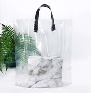 Bags with black loop handle 40х45 cm, without printing, transparent -Chernigov Package - Фото Петля_актив_40х45см