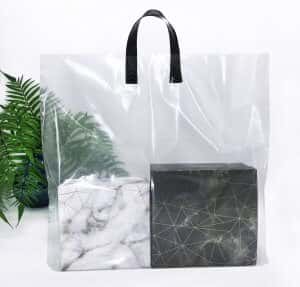 Bags with black loop handle 57х50 cm, without printing, transparent -Chernigov Package - Фото Петля_актив_57х50см