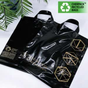 Loop Handle plastic bag “ЕКО – це не про моду” 30х35cm, black Chernigov Package - Photo Петля_рециклинг_кв3