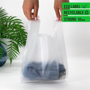 T-Shirt plastic bag, series Easy, 25х40cm, transparent -Chernigov Package - Фото 28х48см_Easy_ПНД+