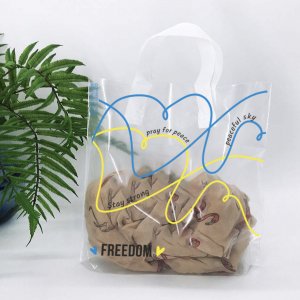 Bags with loop handle “Freedom” 30х30cm, transparent -Chernigov Package - Фото Петля_Freedom