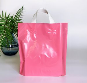 Bags with white loop handle 30х30 cm, without printing, pink -Chernigov Package - Фото IMG_3440+